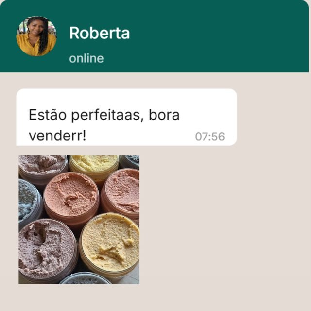 Depoimento de Roberta sobre os produtos prontos